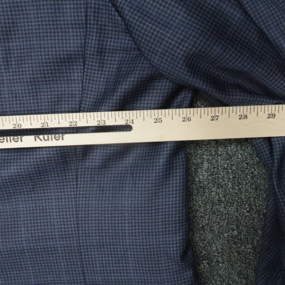 Peter Millar Blazer Men 50T Blue Wool Gingham‎ Double Vented Suit Jacket Coat * - Picture 11 of 16